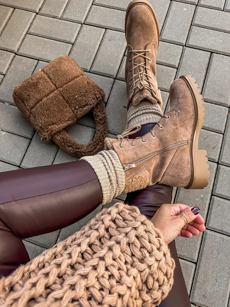 Semišové šnúrovacie čižmy PRISHA+ - next