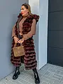 Dlhá kožušinová vesta s kapucňou SHARNEL+