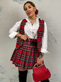 Károvaná vesta s čiernymi gombíkmi LUSIA