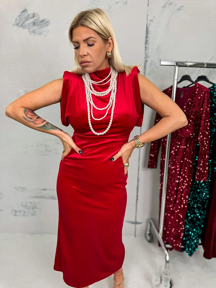 Dlhé velvet šaty s vypchávkami CHARMISA+ - next