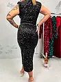 Velvet sukňa zdobená flitrami GABBY+
