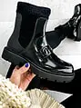Čierne lakované členkové čižmy MIRANDA-