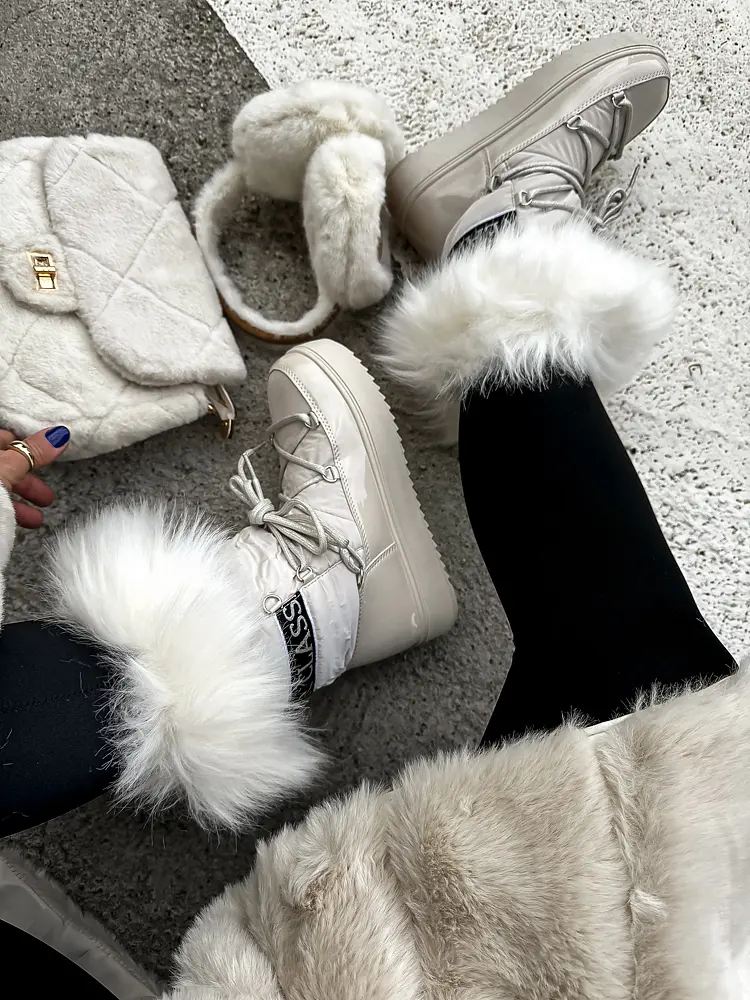 Krémové dámske snehule KENLEY- - next