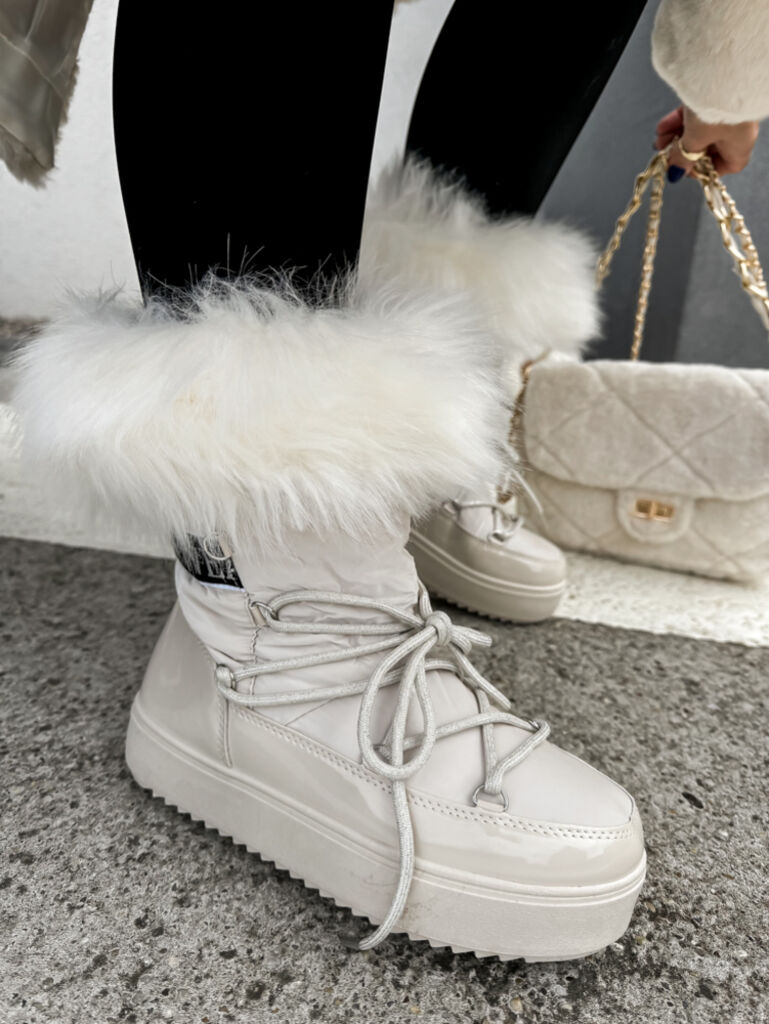 Krémové dámske snehule KENLEY+