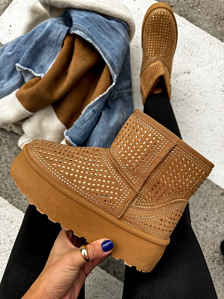 Dámske snehule zdobené nitmi MECCA+