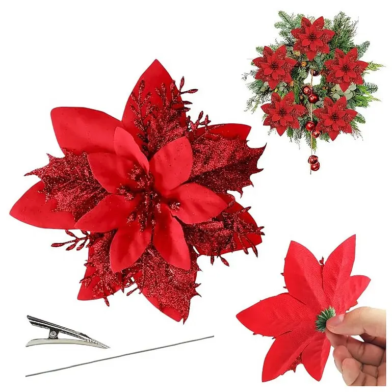 Vianočný mikulášsky kvet na štipci - 1 kus+ - next