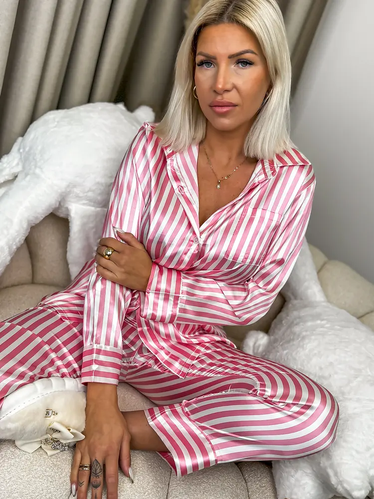 Pruhované saténové pyžamo LENTYS+