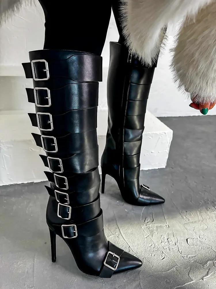 Čierne dámske čižmy KAETY-