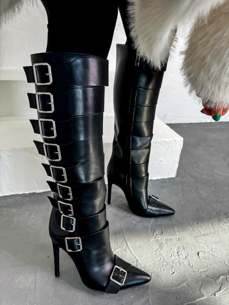 Čierne dámske čižmy KAETY+