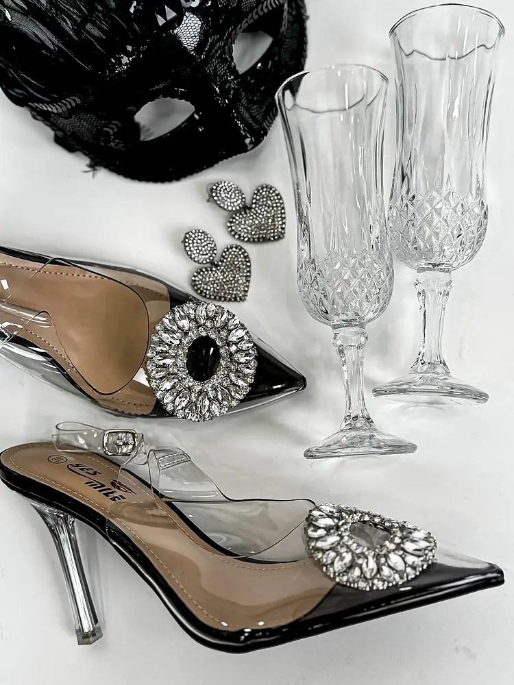 Transparentné sandále zdobené kamienkami NAGOYA- - next