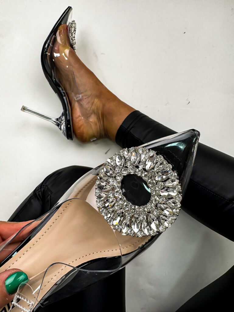 Transparentné sandále zdobené kamienkami NAGOYA+