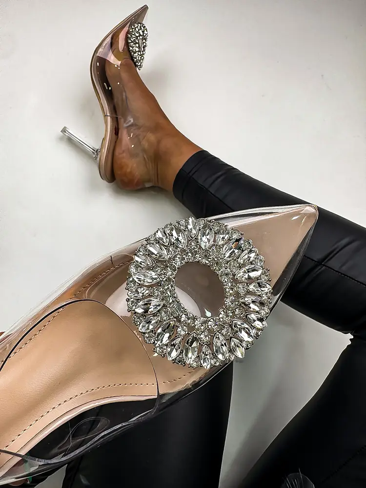 Transparentné sandále zdobené kamienkami NAGOYA-