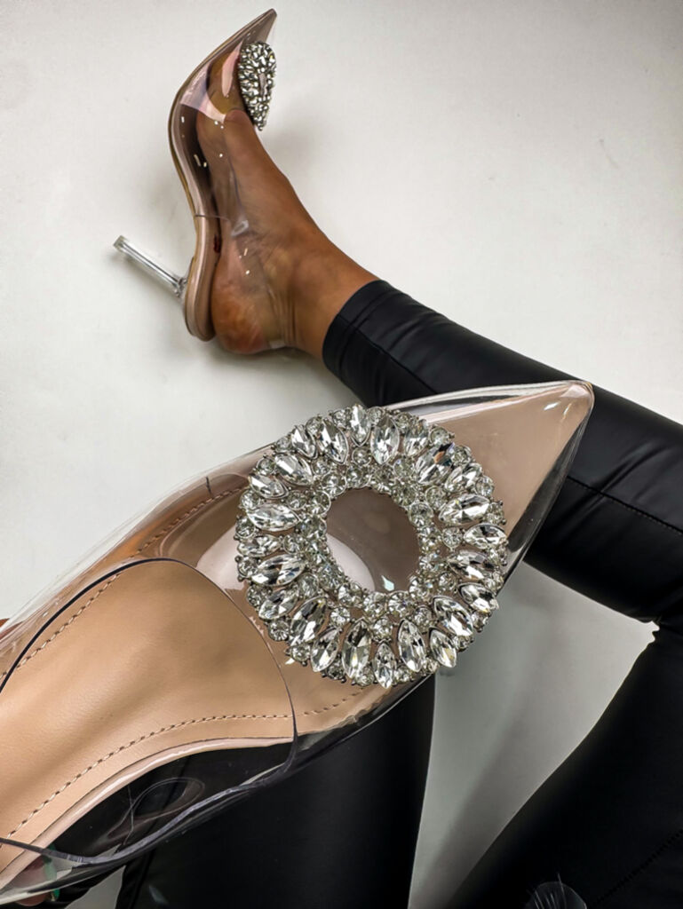 Transparentné sandále zdobené kamienkami NAGOYA+