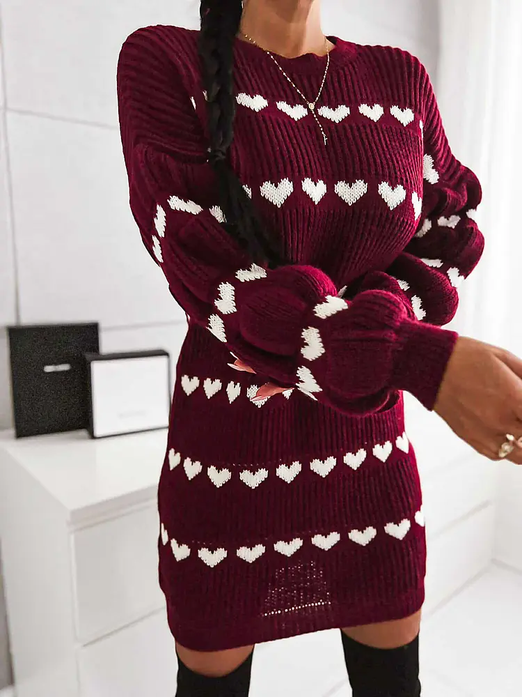 Srdiečkové pletené šaty CALYNN+