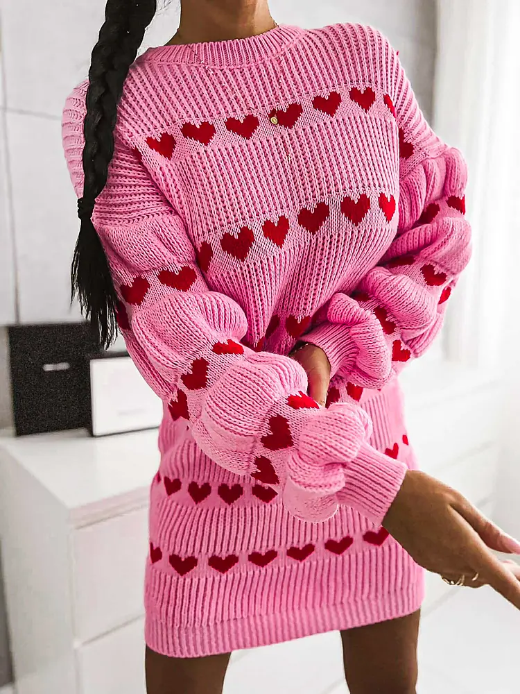 Srdiečkové pletené šaty CALYNN+