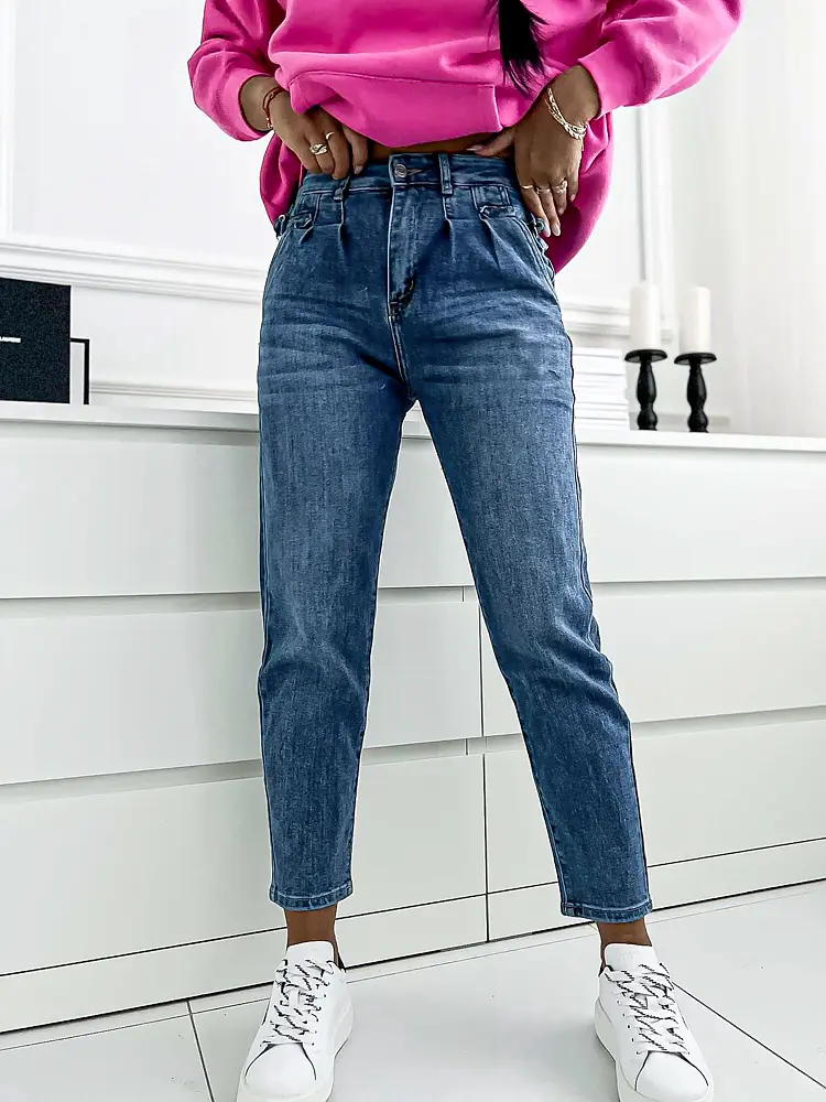 Modré fashion rifle s vysokým pásom+ - next