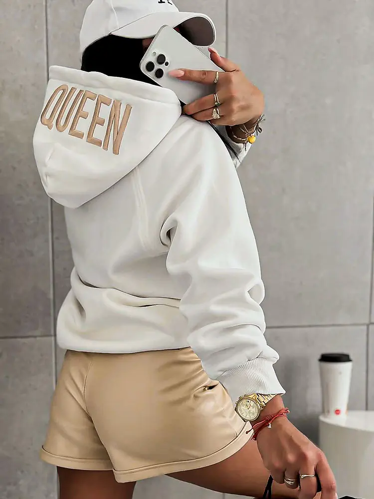 Teplá mikina s kapucňou QUEEN+