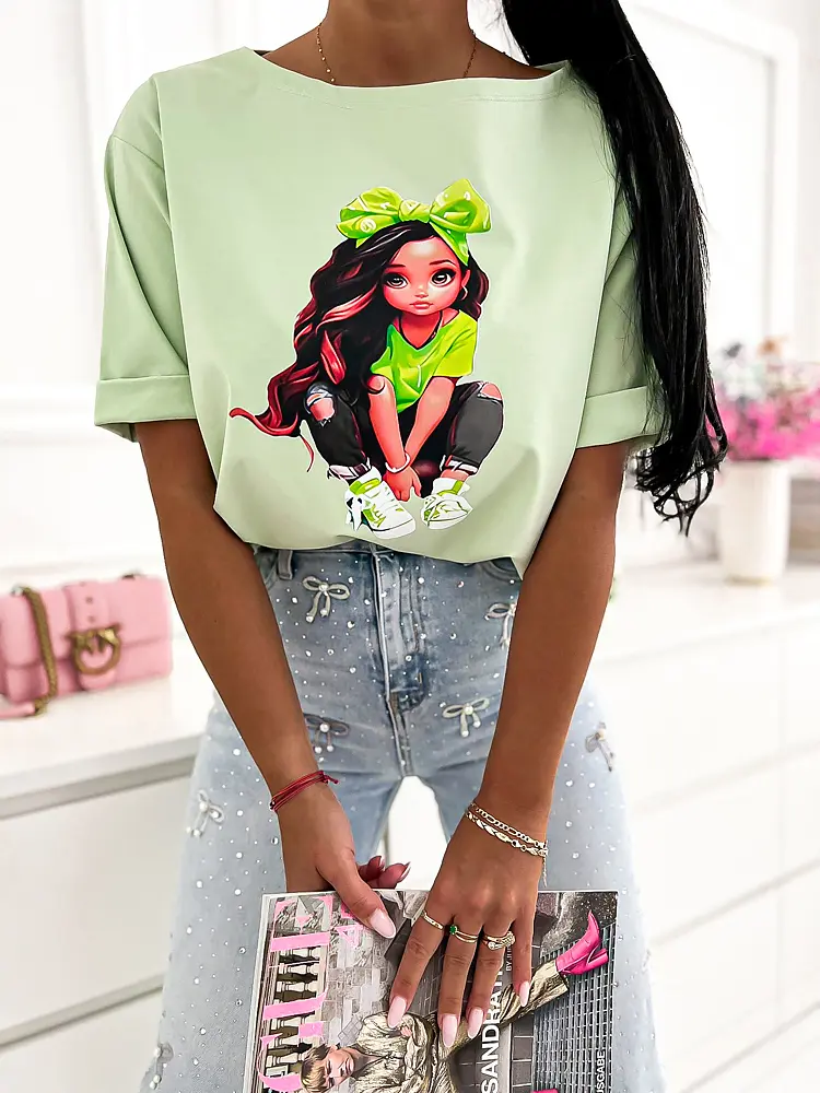 Zelené tričko s potlačou BARBIE - next