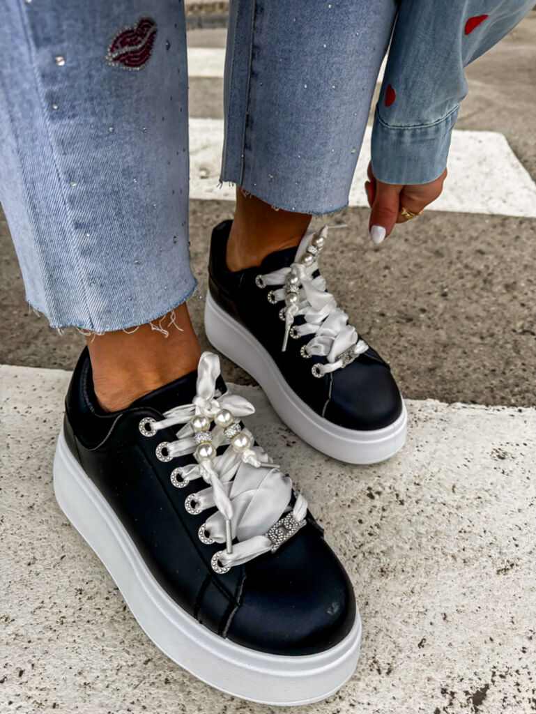 Platformové tenisky zdobené kamienkami ZELINA