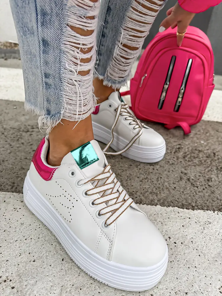 Biele platformové tenisky NOLIE-