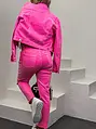 Neon pink mom fit rifle s vysokým pásom
