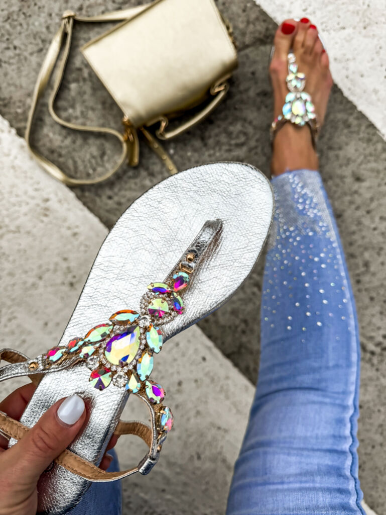 Dámske sandále zdobené kamienkami MABEL