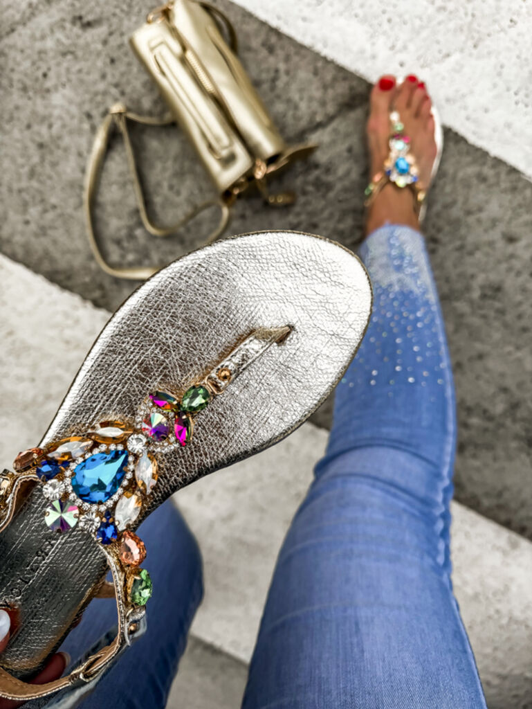 Dámske sandále zdobené kamienkami MABEL