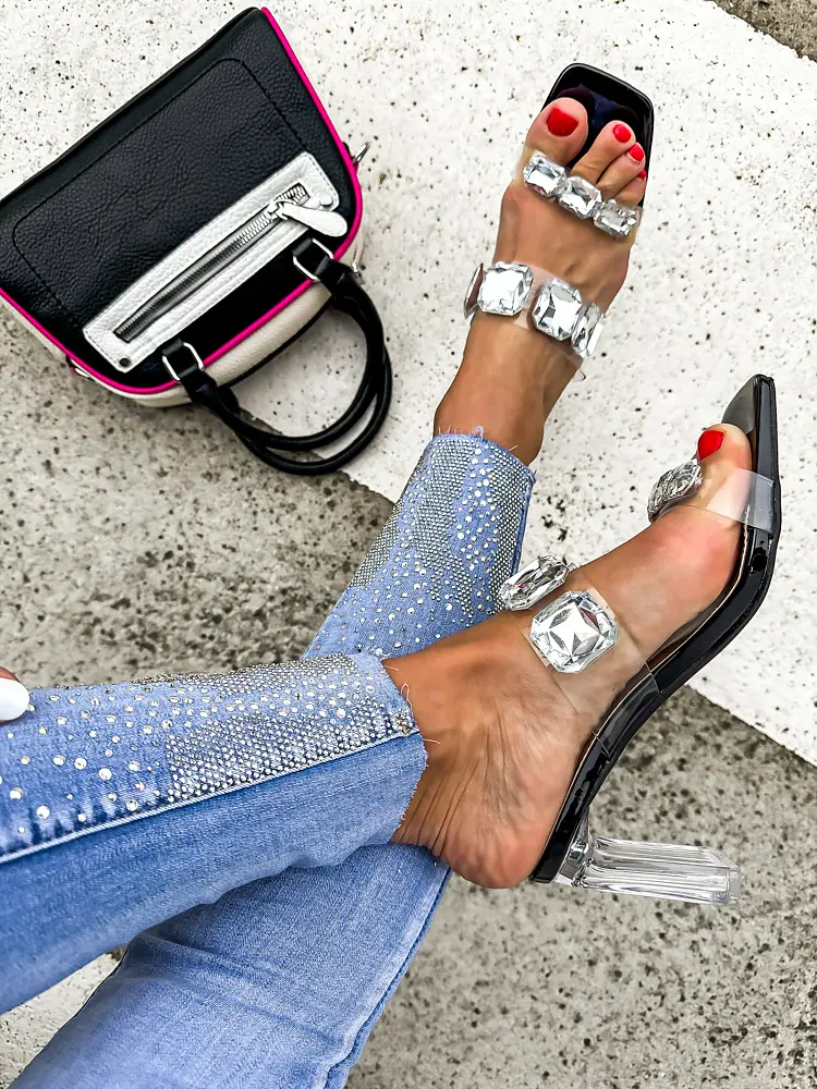 Transparentné sandále zdobené kamienkami MIRELLA- - next