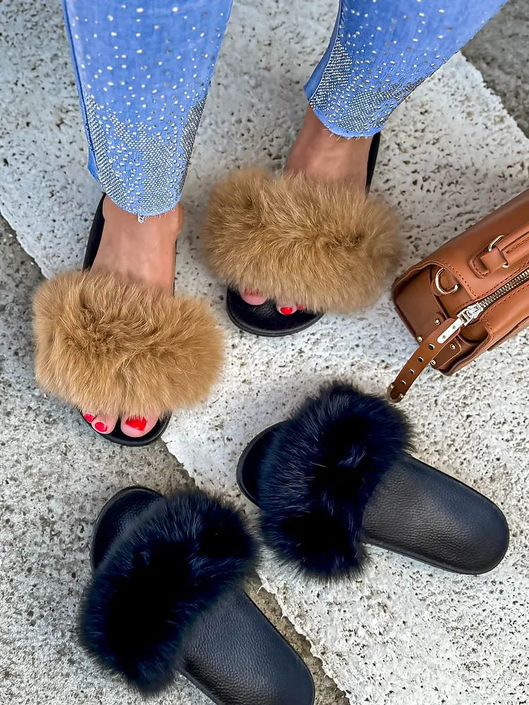 Chlpaté dámske šľapky ROMILA- - next