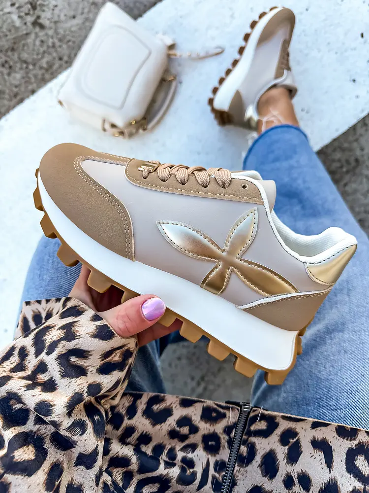 Dámske tenisky so zlatým doplnkom JILIAN