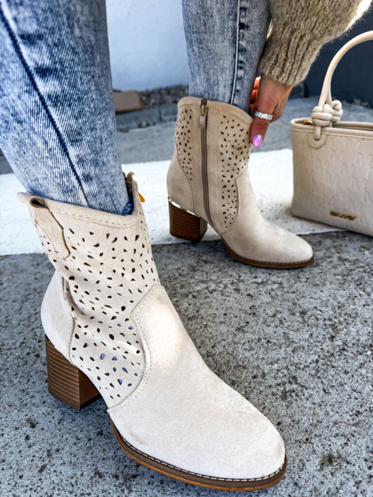 Semišové dierkované jarné čižmy DALVA - next