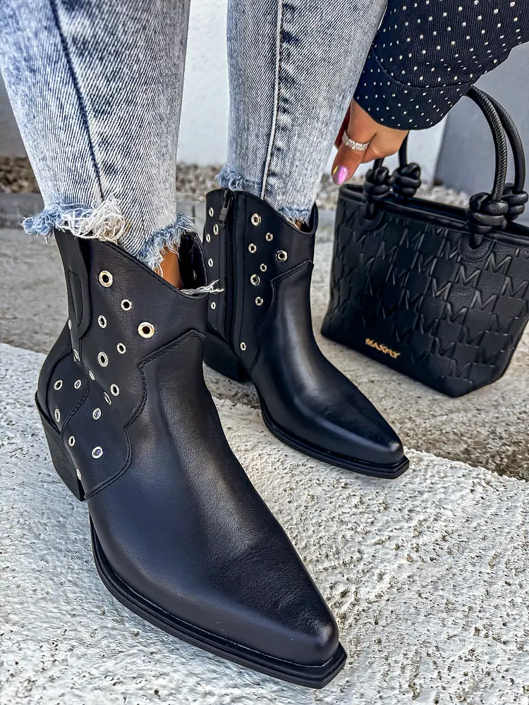 Jarné čižmy zdobené striebornými nitmi VIVIANA-