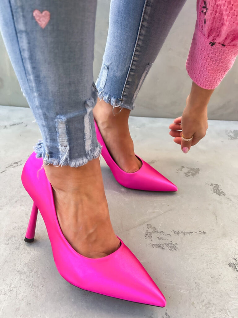 Fuksiové saténové lodičky DORINA