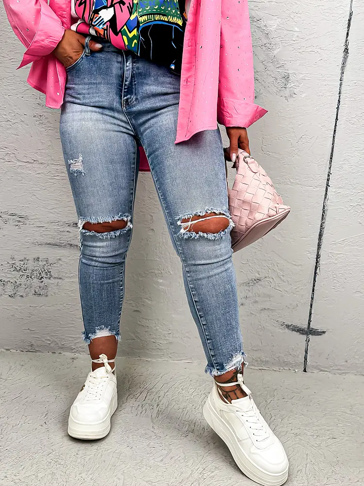 Modré roztrhané skinny rifle