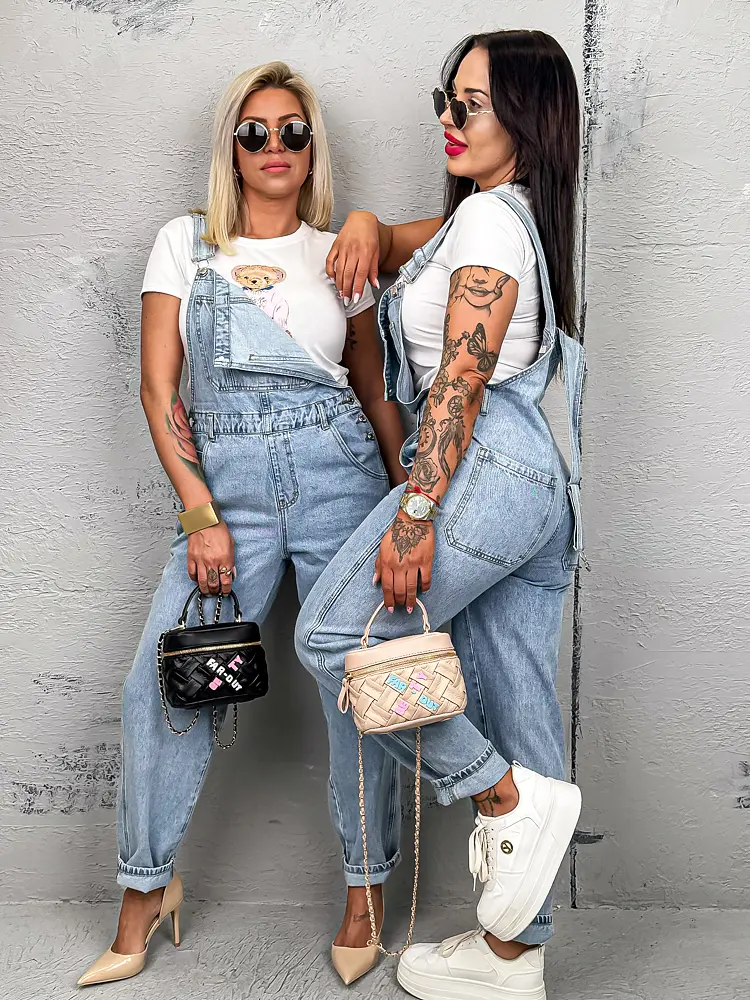 Modré wide-leg rifle na traky 