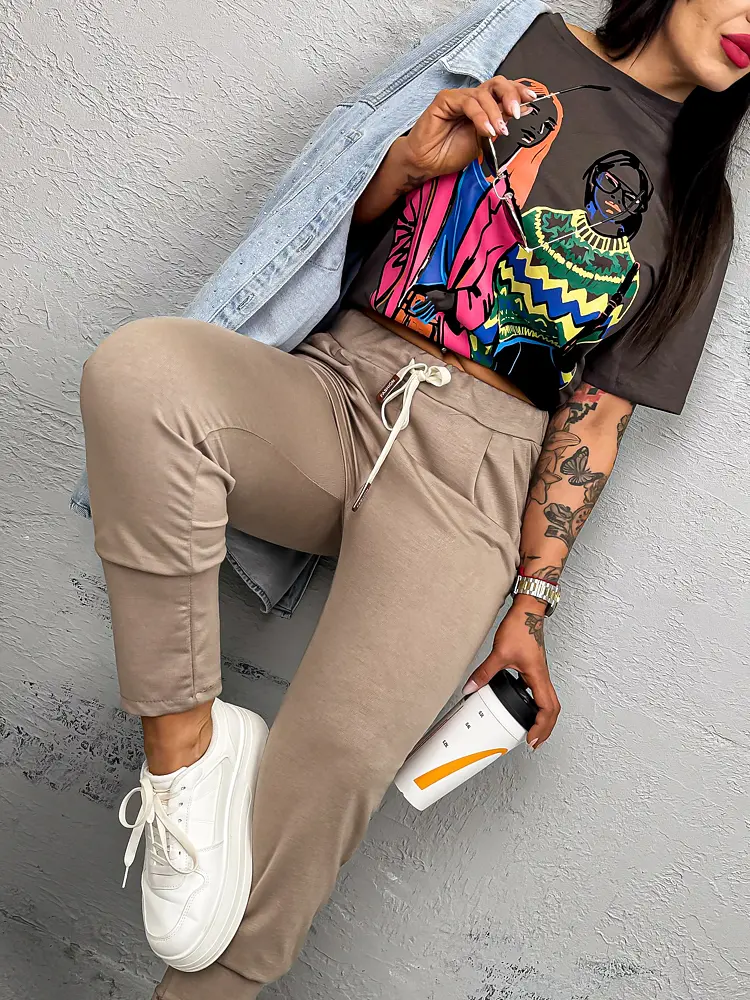 Športovo-elegantné nohavice s gumeným pásom FELDA