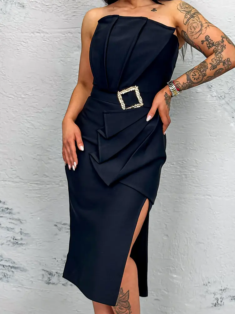 Elegantné dámske šaty so zlatou ozdobou NELLA - next