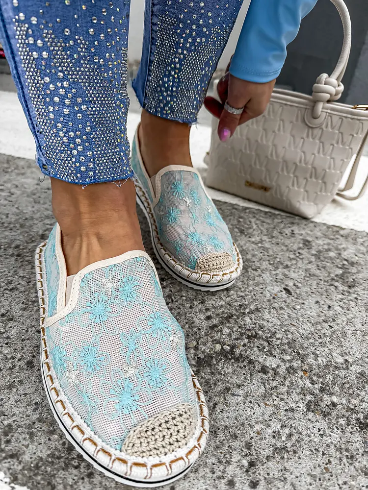 Vyšívané sieťované espadrilky VIVITA- - next