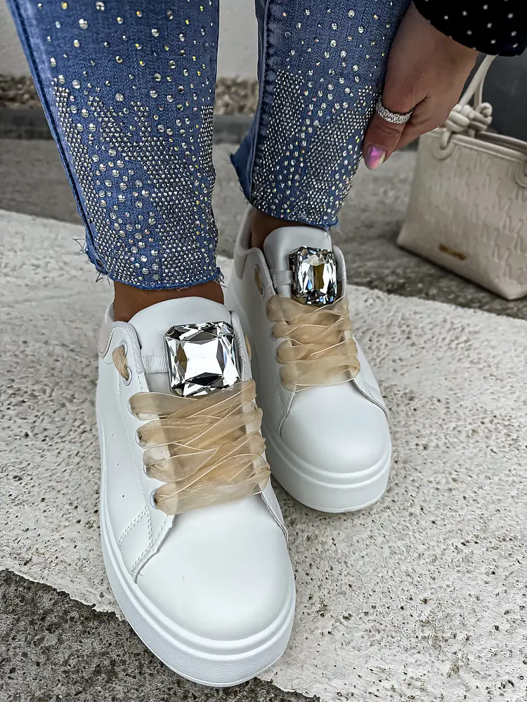 Biele platformové tenisky s ozdobou MAIDA - next