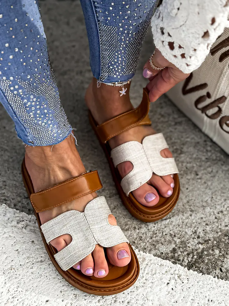 Béžové dámske šľapky NEPTUNE-