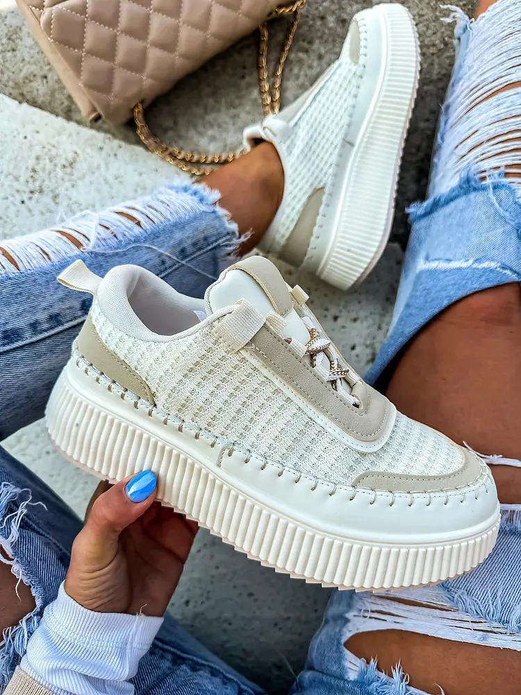 Béžové tenisky na platforme LEONIE-