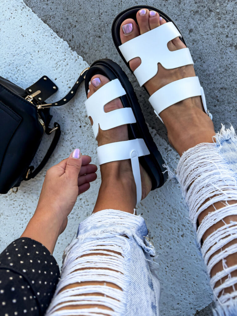 Biele dámske sandále EVONA