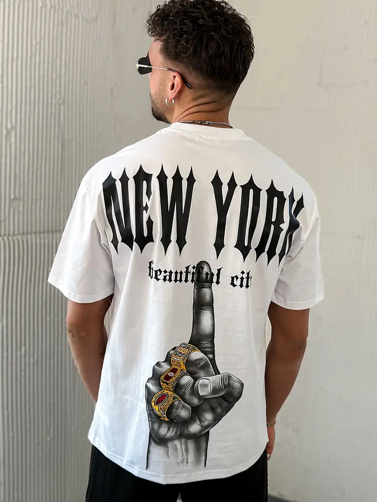 Biele pánske tričko s potlačou 