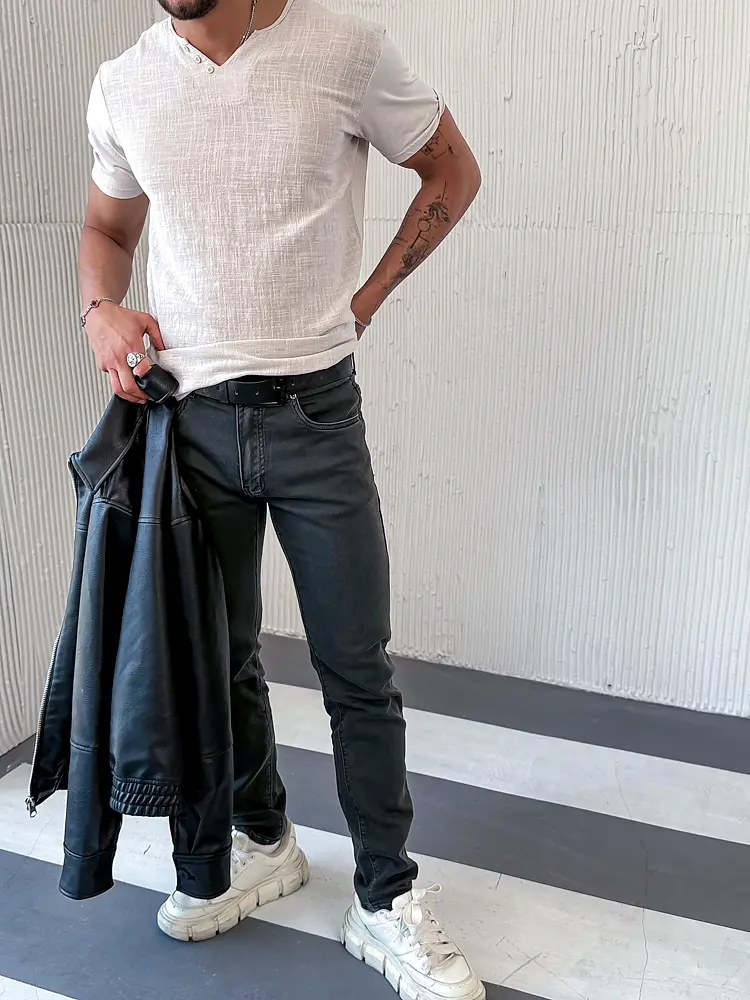 Béžové pánske tričko - next