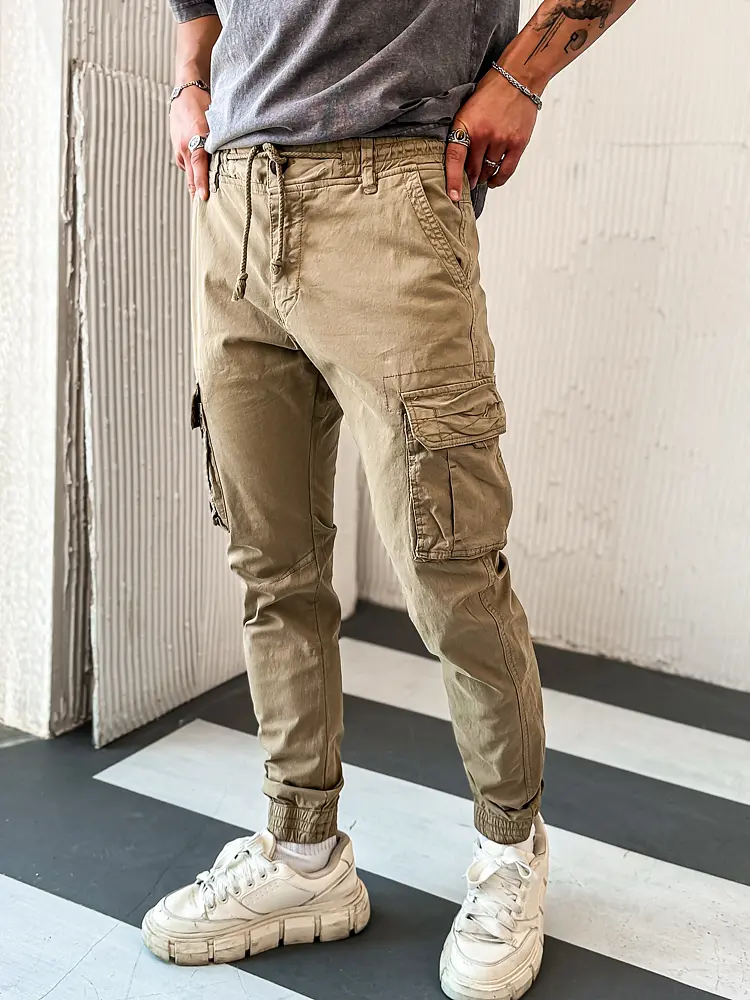 Pánske cargo nohavice s gumeným pásom - next