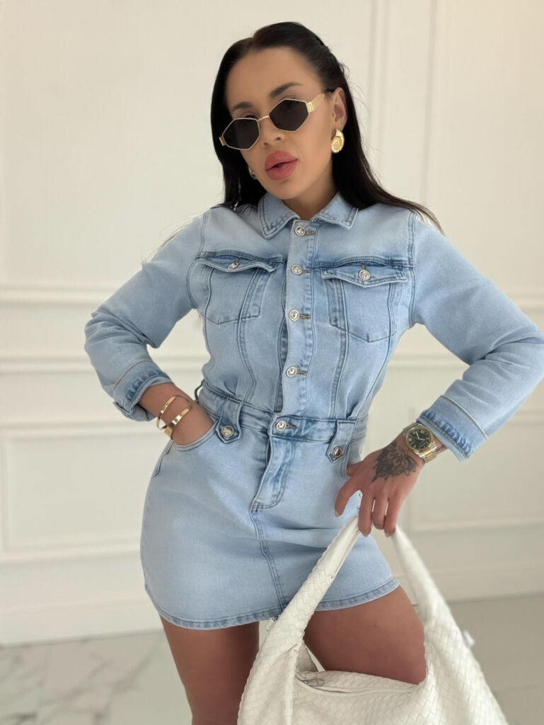 Svetlomodré denim šaty MARIBELLA - next