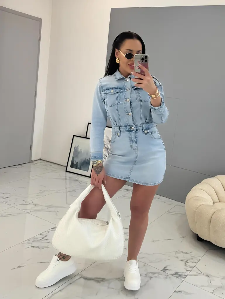 Svetlomodré denim šaty MARIBELLA