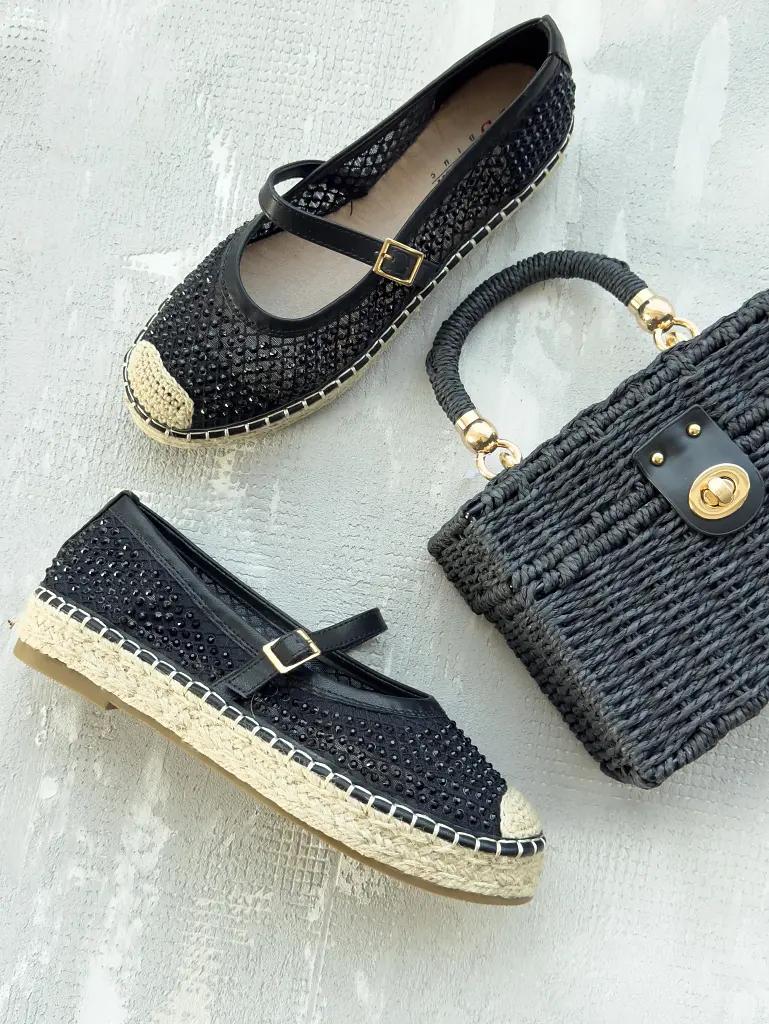 Sandále zdobené kamienkami v štýle espadrille SERYL - next