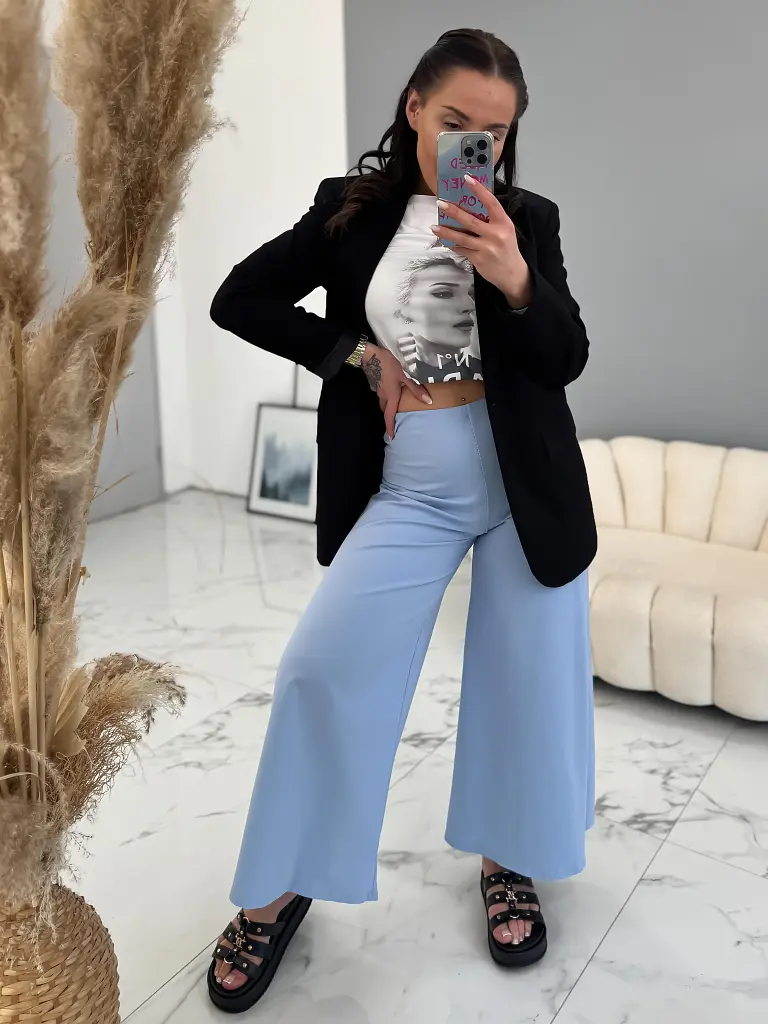 Palazzo nohavice s gumeným pásom ANDIRA