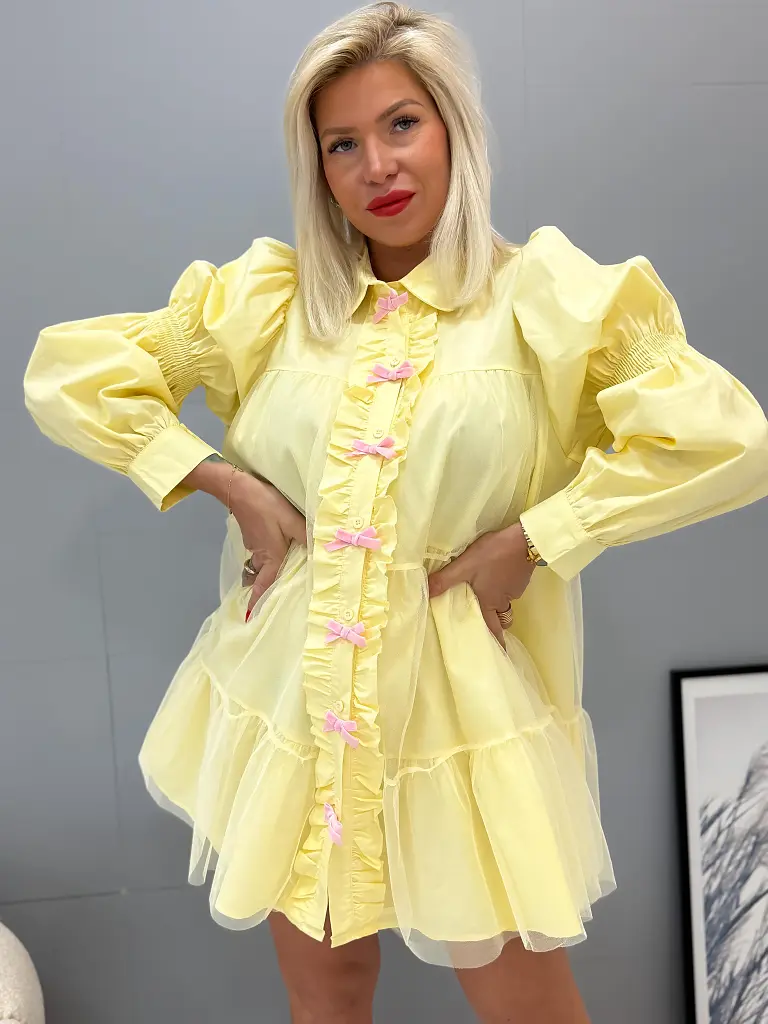 Žlté košeľové babydoll šaty YGRITTE - next
